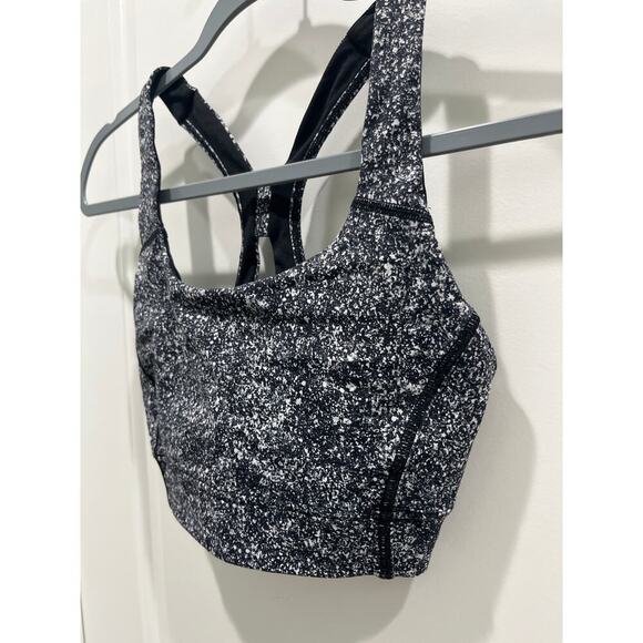 Lululemon Power Through Bra Diffuse Starlight Black Sz 4 - Picture 3 of 7